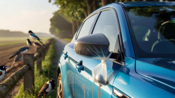 Darum hängen Autofahrer plötzlich Plastiktüten über ihre Außenspiegel