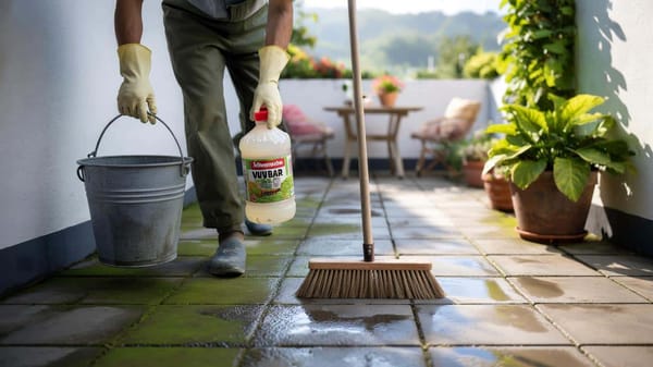 Mit 35-Cent-Trick: So wurde meine rutschige Terrasse in 1 Stunde sauber