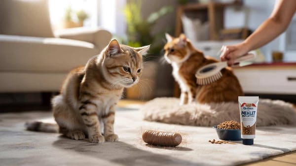Geheimnisvolle Würstchen auf dem Teppich: was Haarballen über die Gesundheit Ihrer Katze verraten