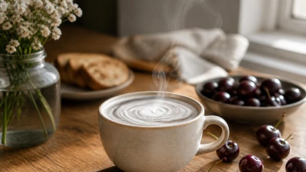 Süßer Genuss statt Frühstücksfrust: Earl Grey Kirsch Latte
