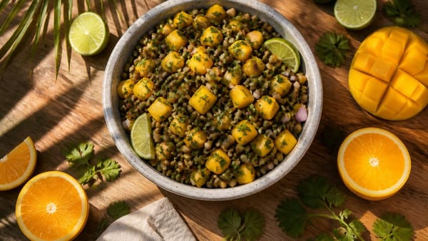 Ein Hauch Kalifornien: Linsensalat mit Mango und Limette