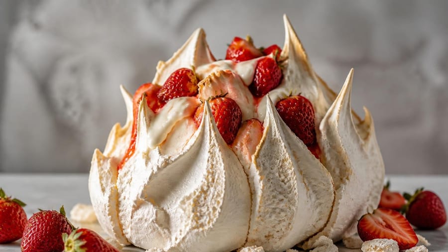 Kein Zusammenfallen mehr: Unser Geheimrezept für eine perfekte, luftige Erdbeer-Pavlova-Torte