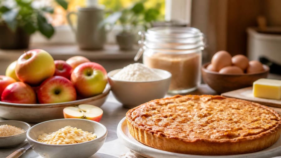 Florentiner Apfelkuchen: saftige Apfelfüllung trifft auf Mürbeteig und goldbraune Zucker-Mandel-Kruste