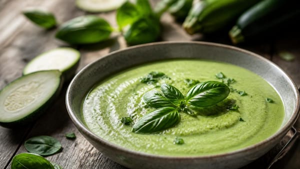 Für Fans von grünem Gemüse: Zucchini-Basilikum-Suppe