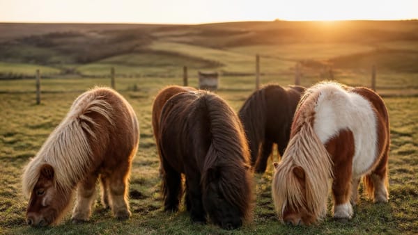 Im Reich der Mini-Shettys: Petershägerin Elke Hass und ihre Pony-Herde sind ein eingespieltes Team