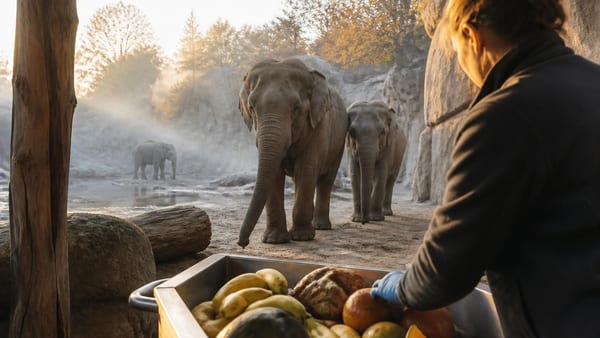 Tierpark Hellabrunn am Morgen: Tierpfleger im Einsatz bei Elefanten, Eisbären, Pinguinen